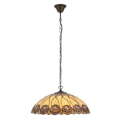 Endon 111985 - Lampadario a catena Tiffany HUTCHINSON 3xE27/10W/230V Ø 50 cm