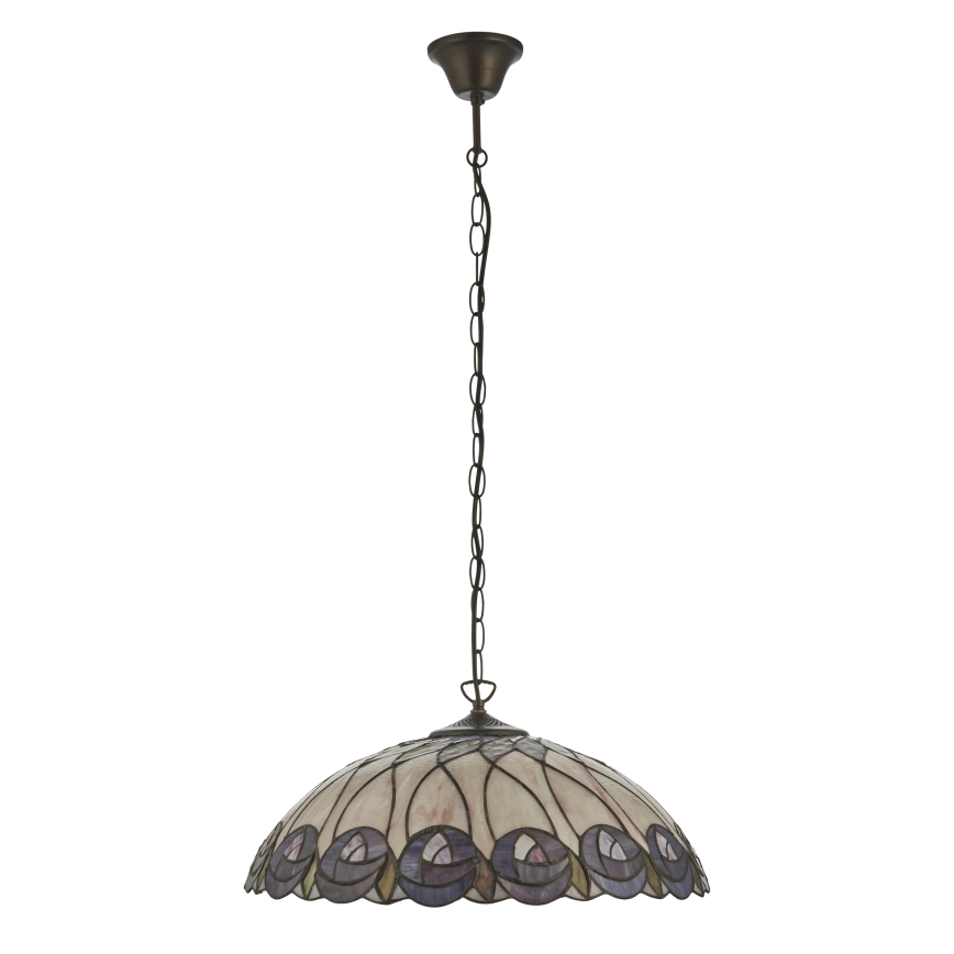 Endon 111985 - Lampadario a catena Tiffany HUTCHINSON 3xE27/10W/230V Ø 50 cm