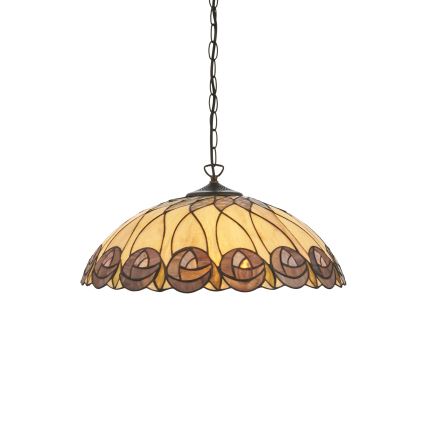 Endon 111985 - Lampadario a catena Tiffany HUTCHINSON 3xE27/10W/230V Ø 50 cm