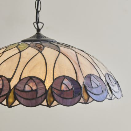 Endon 111985 - Lampadario a catena Tiffany HUTCHINSON 3xE27/10W/230V Ø 50 cm