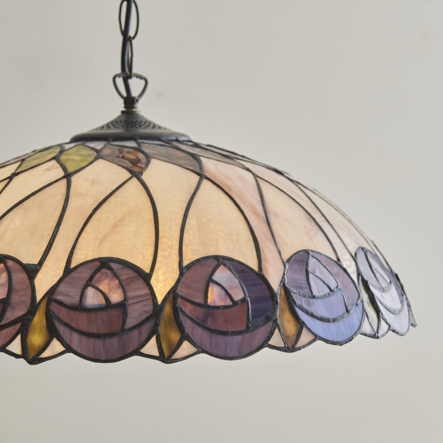 Endon 111985 - Lampadario a catena Tiffany HUTCHINSON 3xE27/10W/230V Ø 50 cm