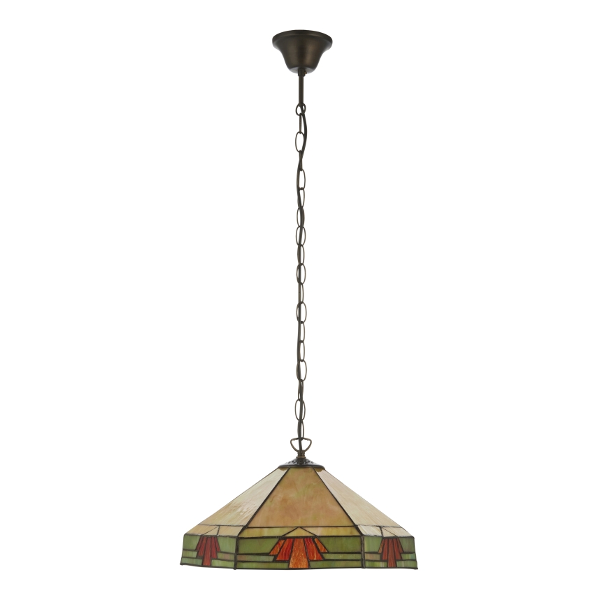 Endon 111989 - Lampadario a catena Tiffany NEVADA 3xE27/10W/230V Ø 40 cm