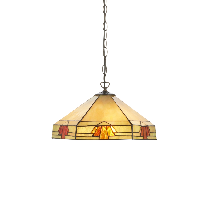 Endon 111989 - Lampadario a catena Tiffany NEVADA 3xE27/10W/230V Ø 40 cm