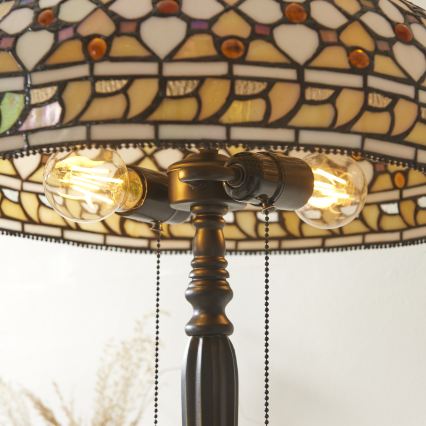 Endon 112178 - Lampada da tavolo Tiffany MILLE FEUX 2xE14/40W/230V Ø 45 cm