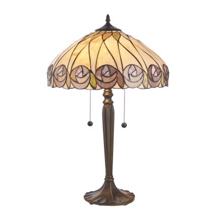 Endon 112184 - Lampada da tavolo Tiffany HUTCHINSON 2xE27/10W/230V Ø 40 cm