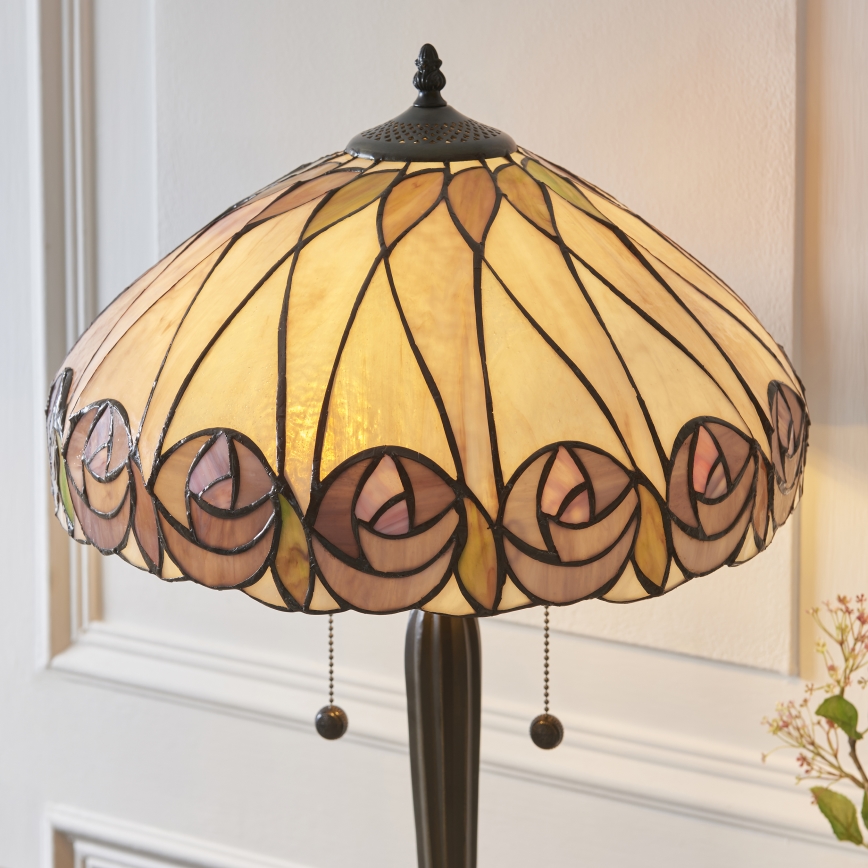 Endon 112184 - Lampada da tavolo Tiffany HUTCHINSON 2xE27/10W/230V Ø 40 cm
