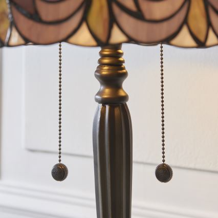 Endon 112184 - Lampada da tavolo Tiffany HUTCHINSON 2xE27/10W/230V Ø 40 cm
