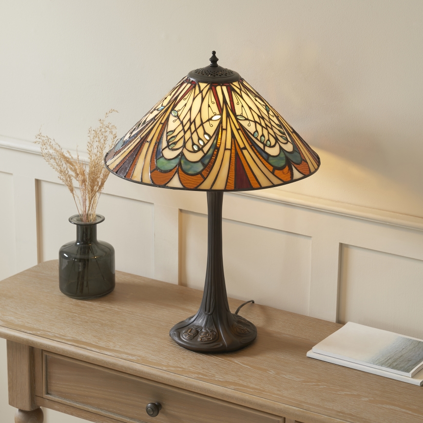 Endon 112185 - Lampada da tavolo Tiffany HECTOR 1xE27/10W/230V diametro 40 cm