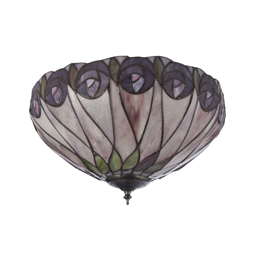 Endon 112188 - Plafoniera Tiffany HUTCHINSON 2xE27/60W/230V Ø 40 cm