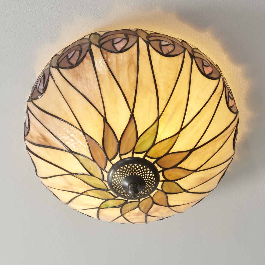 Endon 112188 - Plafoniera Tiffany HUTCHINSON 2xE27/60W/230V Ø 40 cm