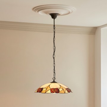 Endon 112197 - Lampadario Tiffany INGRAM a catena 1xE27/60W/230V Ø 45 cm