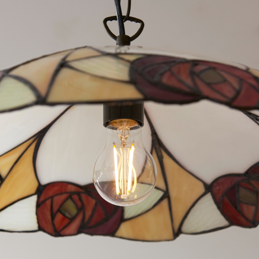 Endon 112197 - Lampadario Tiffany INGRAM a catena 1xE27/60W/230V Ø 45 cm
