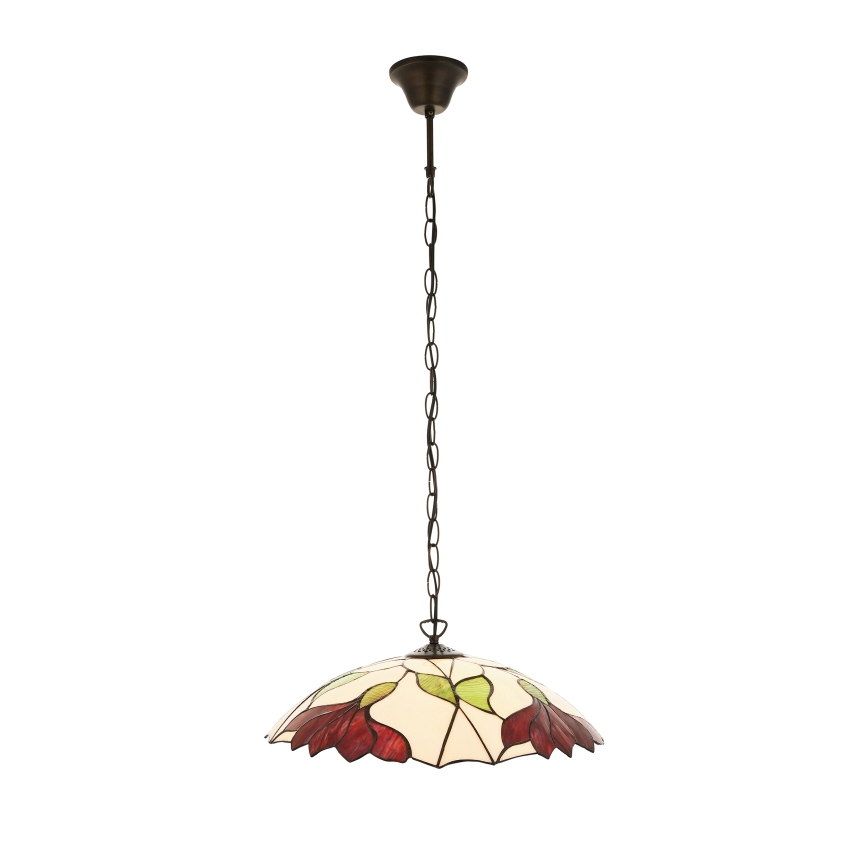 Endon 112246 - Lampadario a sospensione con catena Tiffany BOTANICA 1xE27/60W/230V diam. 45 cm