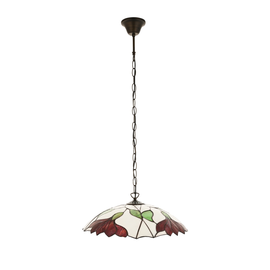 Endon 112246 - Lampadario a sospensione con catena Tiffany BOTANICA 1xE27/60W/230V diam. 45 cm