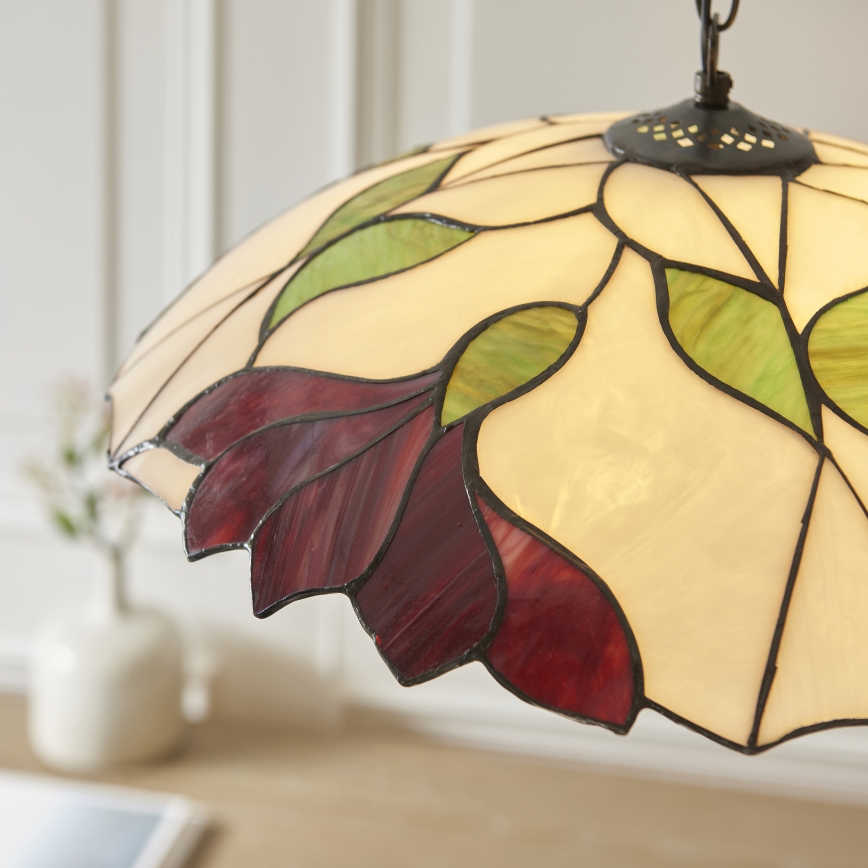 Endon 112246 - Lampadario a sospensione con catena Tiffany BOTANICA 1xE27/60W/230V diam. 45 cm