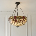 Endon 112251 - Lampadario a catena Tiffany DRAGONFLY 3xE27/60W/230V Ø 50 cm