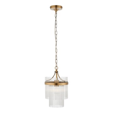 Endon 112572 - Lampadario a catena MARIETTA 1xE27/10W/230V ottone/trasparente