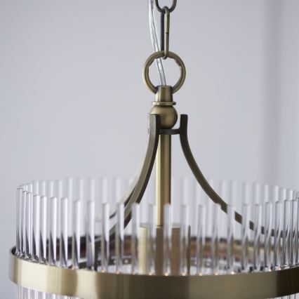 Endon 112572 - Lampadario a catena MARIETTA 1xE27/10W/230V ottone/trasparente