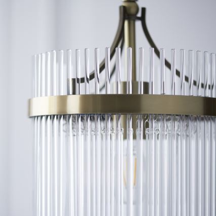 Endon 112572 - Lampadario a catena MARIETTA 1xE27/10W/230V ottone/trasparente