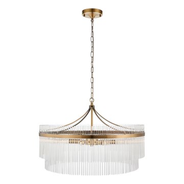 Endon 112574 - Lampadario a catena MARIETTA GRAND 7xE14/7W/230V ottone/trasparente