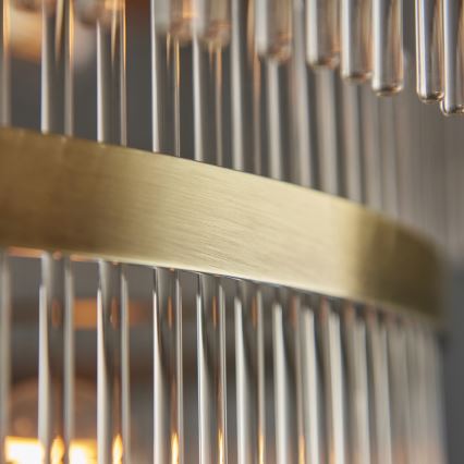 Endon 112793 - Lampadario a sospensione con catena MARIETTA GRAND 21xE14/6W/230V ottone/limpido