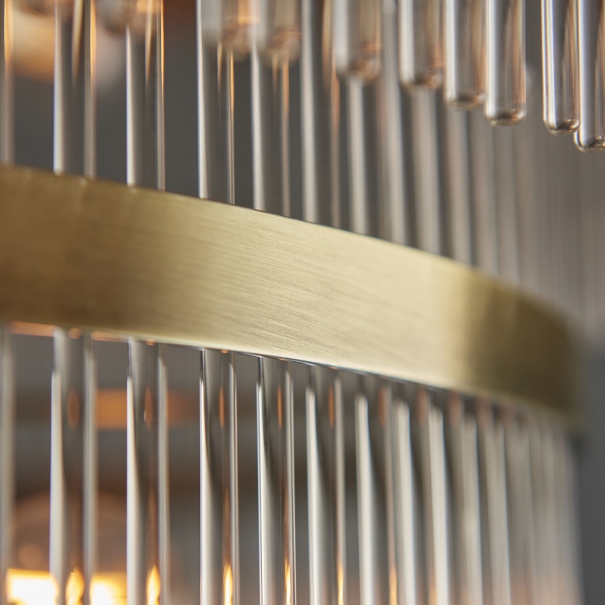 Endon 112793 - Lampadario a sospensione con catena MARIETTA GRAND 21xE14/6W/230V ottone/limpido