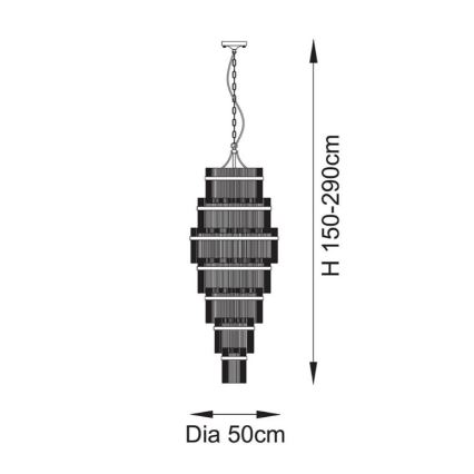 Endon 112793 - Lampadario a sospensione con catena MARIETTA GRAND 21xE14/6W/230V ottone/limpido