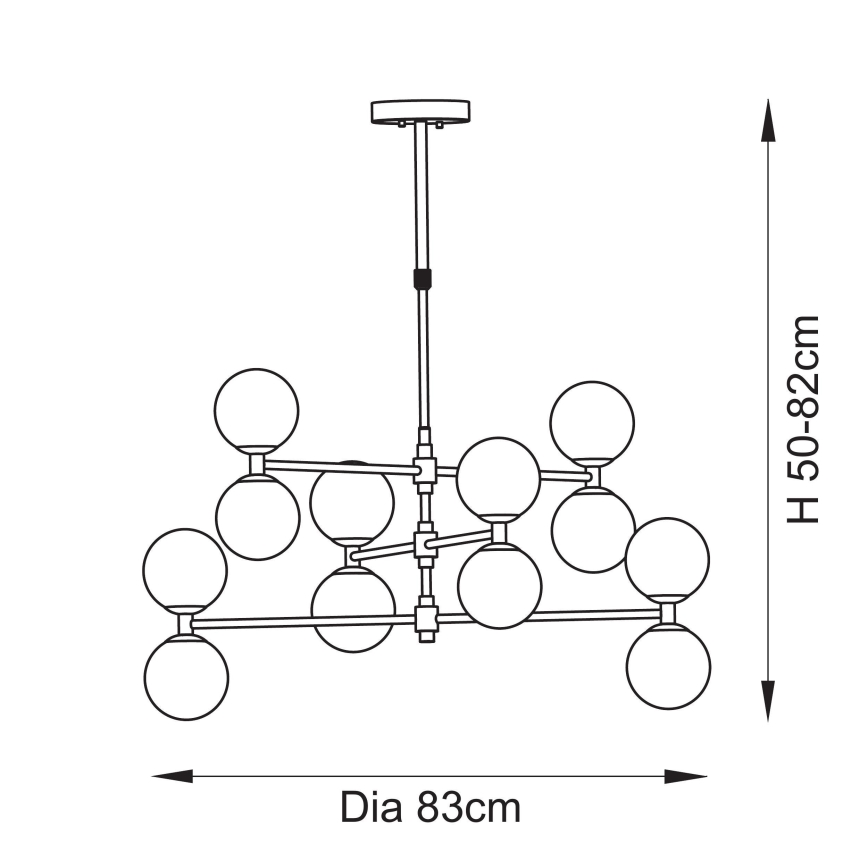 Endon 114041 - Lampadario a stelo 12xG9/3,2W/230V oro