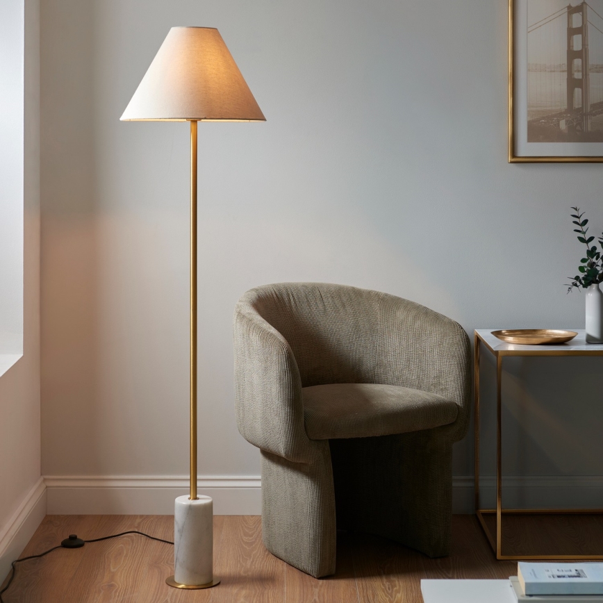 Endon 114209 - Lampada da terra 1xE27/10W/230V beige/oro