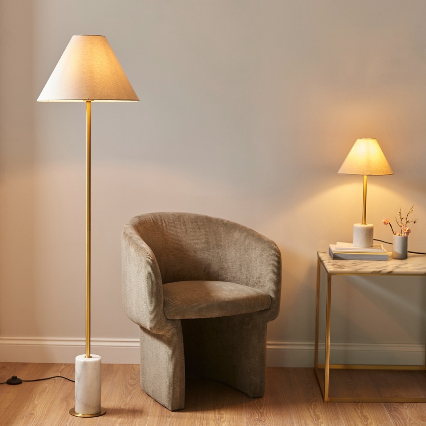 Endon 114209 - Lampada da terra 1xE27/10W/230V beige/oro