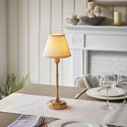 Endon 114811 - Lampada da tavolo ricaricabile dimmerabile BURLEY LED/1,5W/5V 3600 mAh ottone/bianco