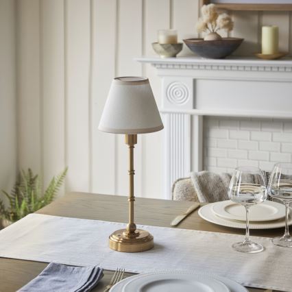 Endon 114811 - Lampada da tavolo ricaricabile dimmerabile BURLEY LED/1,5W/5V 3600 mAh ottone/bianco