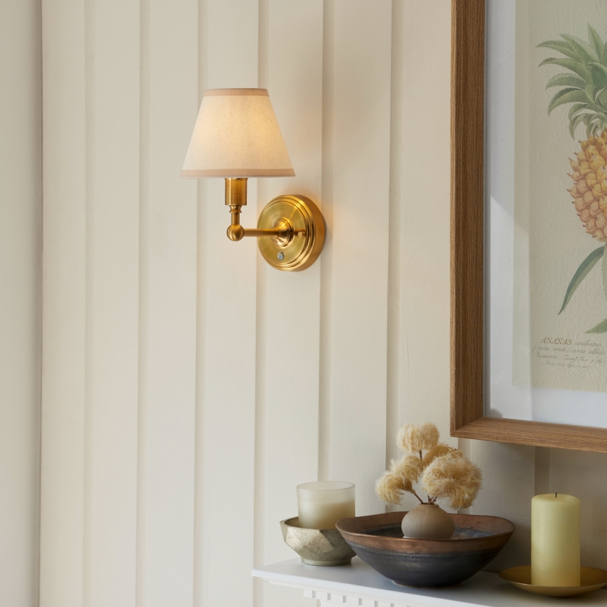 Endon 114830 - LED Dimmerabile ricaricabile muro lampada BURLEY LED/1,5W/5V 3600 mAh ottone/color crema