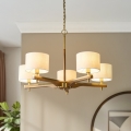 Endon 116994 - Lampadario a catena HEATHCLIFF 5xE14/7W/230V ottone/frassino