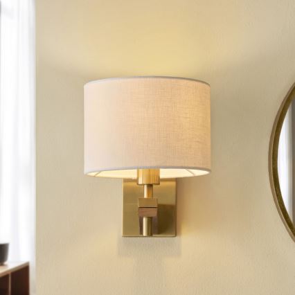 Endon 116995 - Lampada da parete HEATHCLIFF 1xE14/7W/230V ottone/frassino