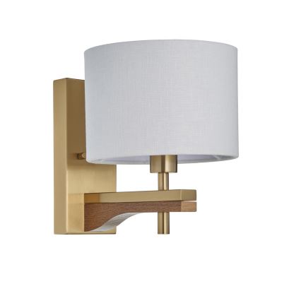 Endon 116995 - Lampada da parete HEATHCLIFF 1xE14/7W/230V ottone/frassino