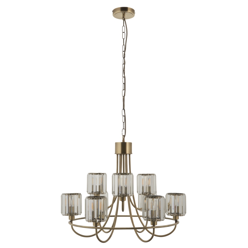 Endon 118934 - Lampadario con catena BERENICE 9xE14/7W/230V dorato