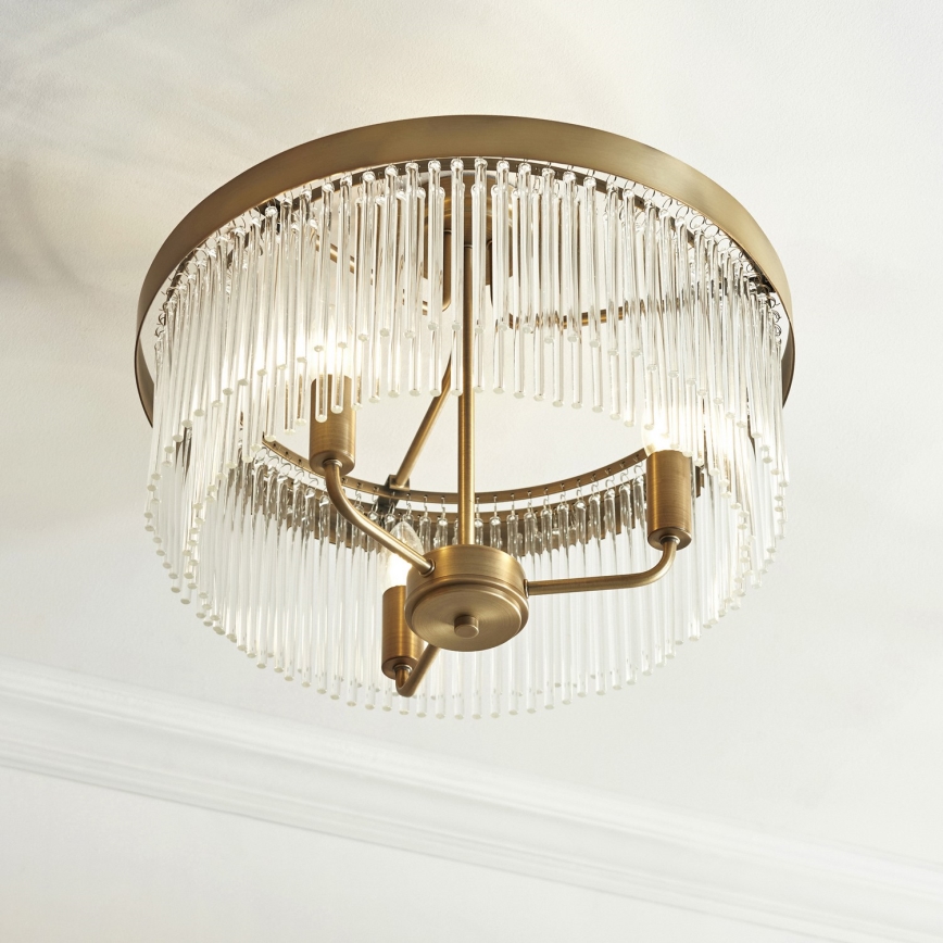 Endon 119109 - Lampadario a plafone CLERMONT 3xE14/6W/230V in ottone