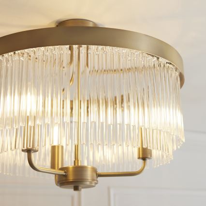 Endon 119109 - Lampadario a plafone CLERMONT 3xE14/6W/230V in ottone