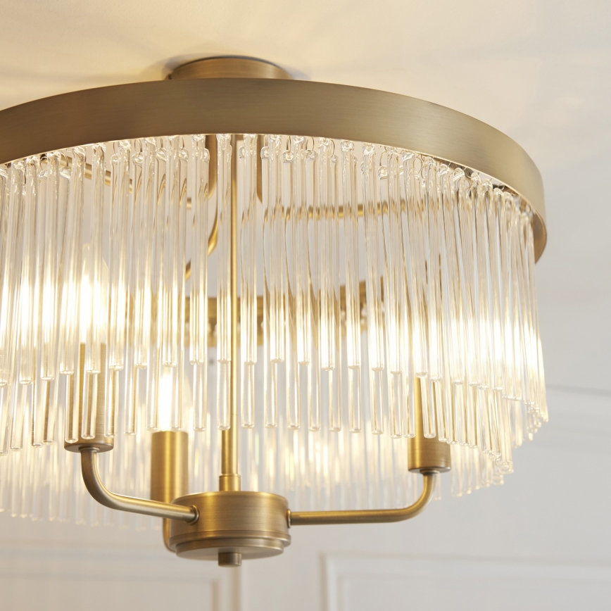 Endon 119109 - Lampadario a plafone CLERMONT 3xE14/6W/230V in ottone