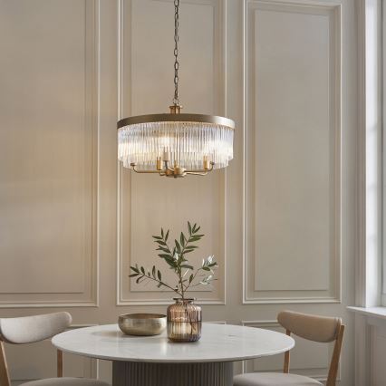 Endon 119110 - Lampadario a catena CLERMONT 5xE14/6W/230V ottone