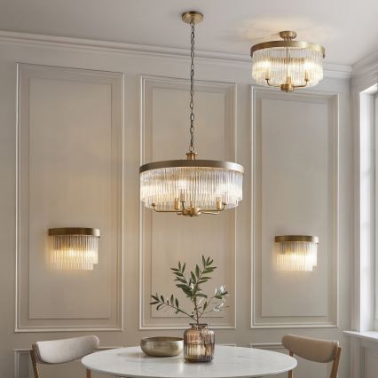 Endon 119110 - Lampadario a catena CLERMONT 5xE14/6W/230V ottone