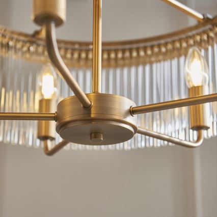 Endon 119110 - Lampadario a catena CLERMONT 5xE14/6W/230V ottone