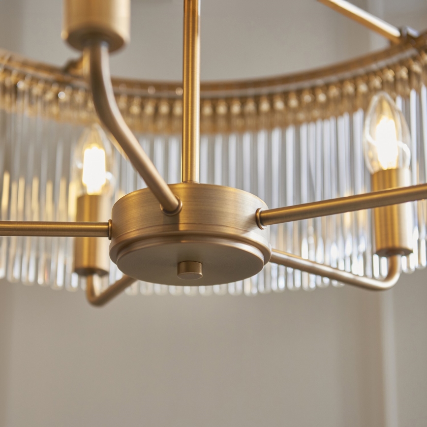 Endon 119110 - Lampadario a catena CLERMONT 5xE14/6W/230V ottone