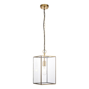 Endon 119141 - Lampadario a catena HAMMOND 1xE27/10W/230V 21,5x21,5 cm ottone