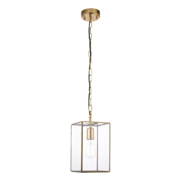 Endon 119142 - Lampadario a catena HAMMOND 1xE27/10W/230V 17x17 cm in ottone