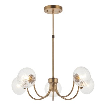 Endon 119210 - Lampadario con asta HAGUE 5xG9/5W/230V ottone