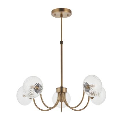 Endon 119210 - Lampadario con asta HAGUE 5xG9/5W/230V ottone
