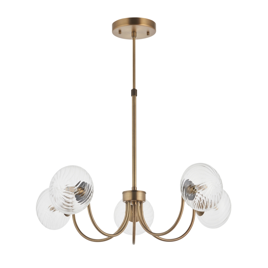 Endon 119210 - Lampadario con asta HAGUE 5xG9/5W/230V ottone