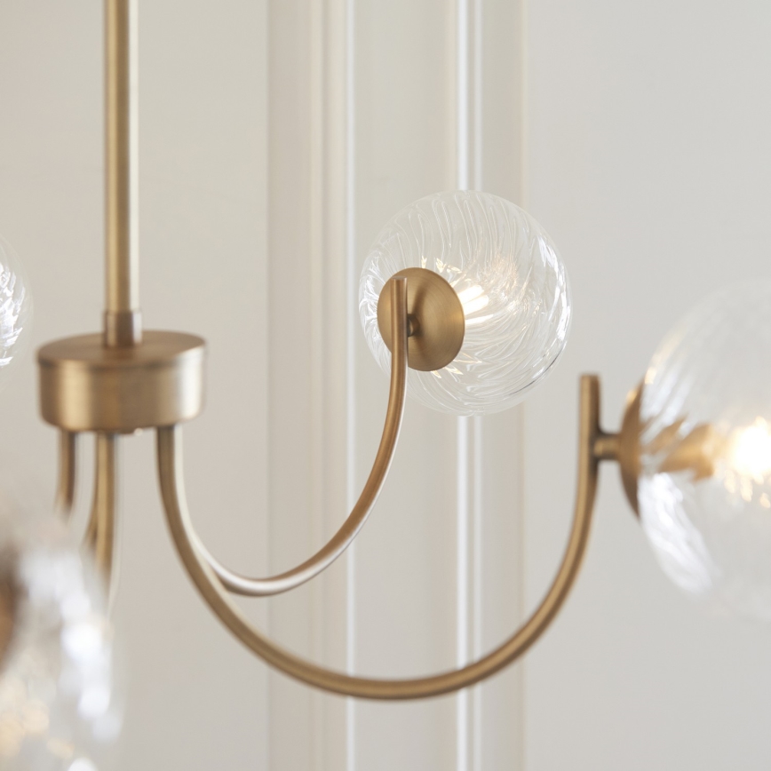 Endon 119210 - Lampadario con asta HAGUE 5xG9/5W/230V ottone